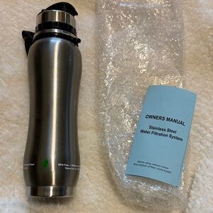 Insulated Stainless Steel Water Bottle with Filtration with carrying strap
